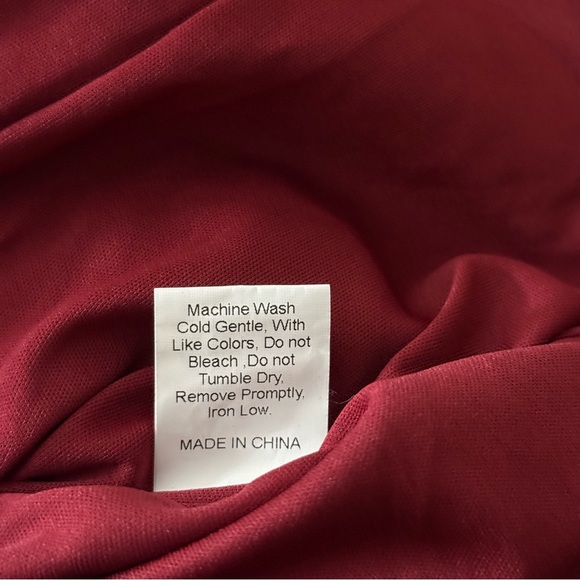 Princess Polly Villa‎ Mini Dress Burgundy Wrap Tie Square Neck Ruffle Hem Size 4 - Picture 11 of 11